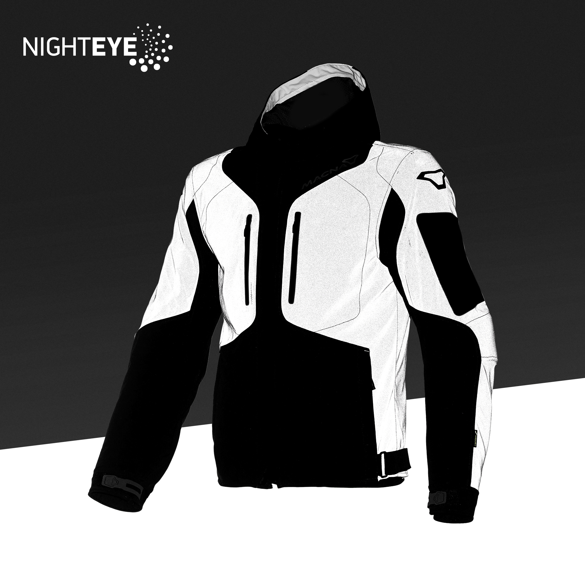 MACNA AYTEE NIGHTEYE Motorrad Softshell-Kapuzenjacke